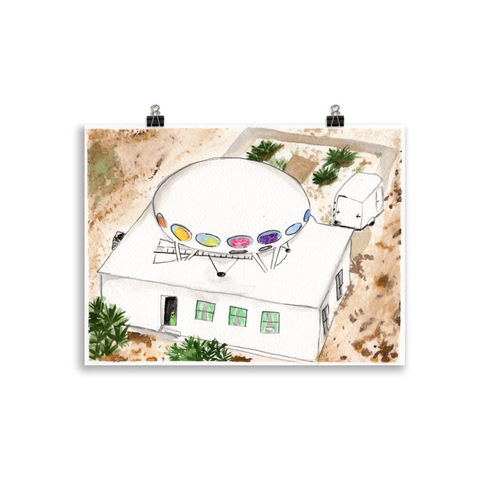 UFO House Pensacola Beach Watercolor Print