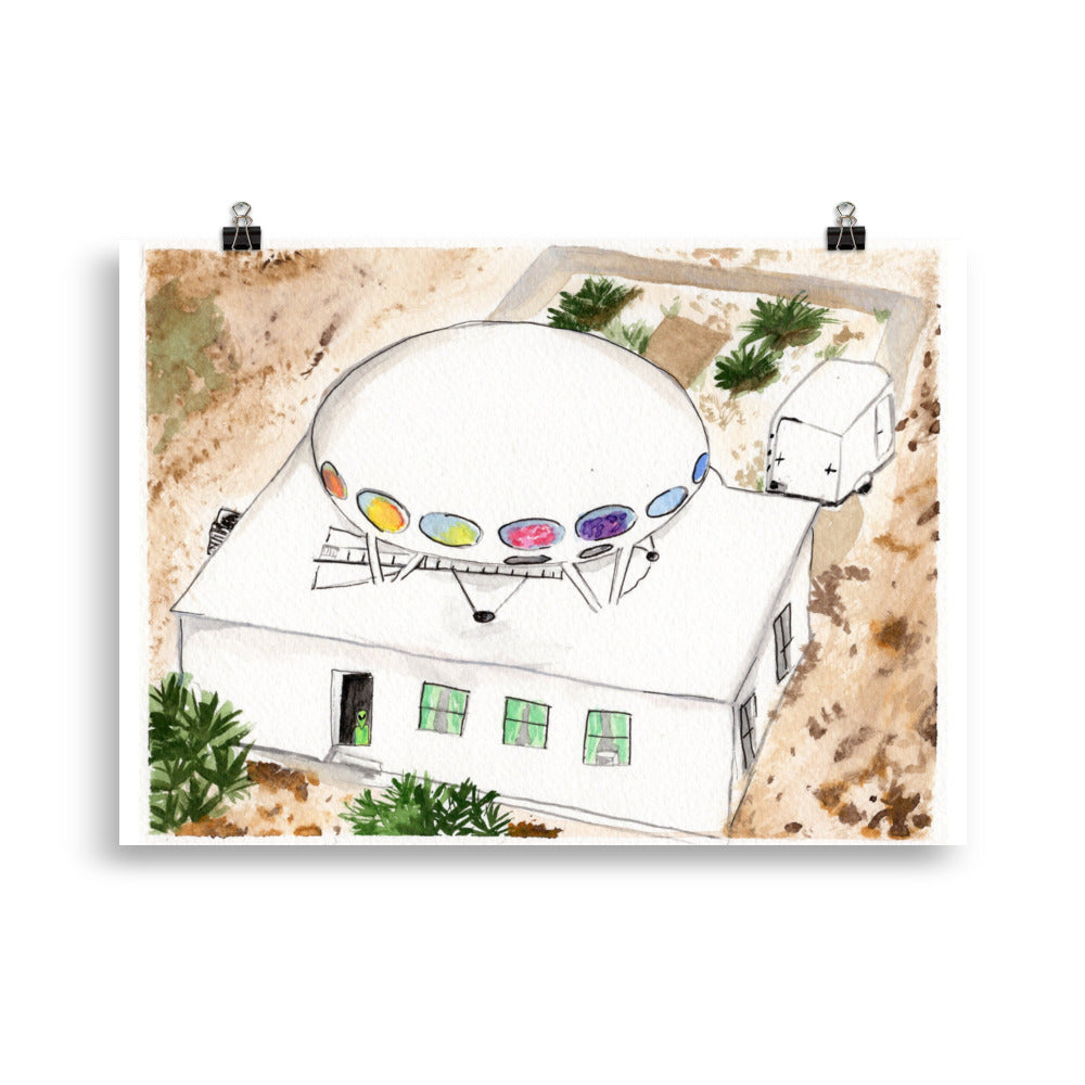 UFO House Pensacola Beach Watercolor Print