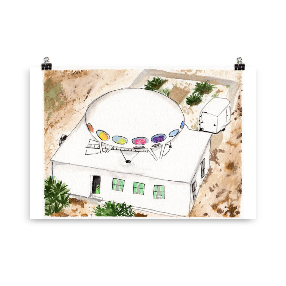 UFO House Pensacola Beach Watercolor Print