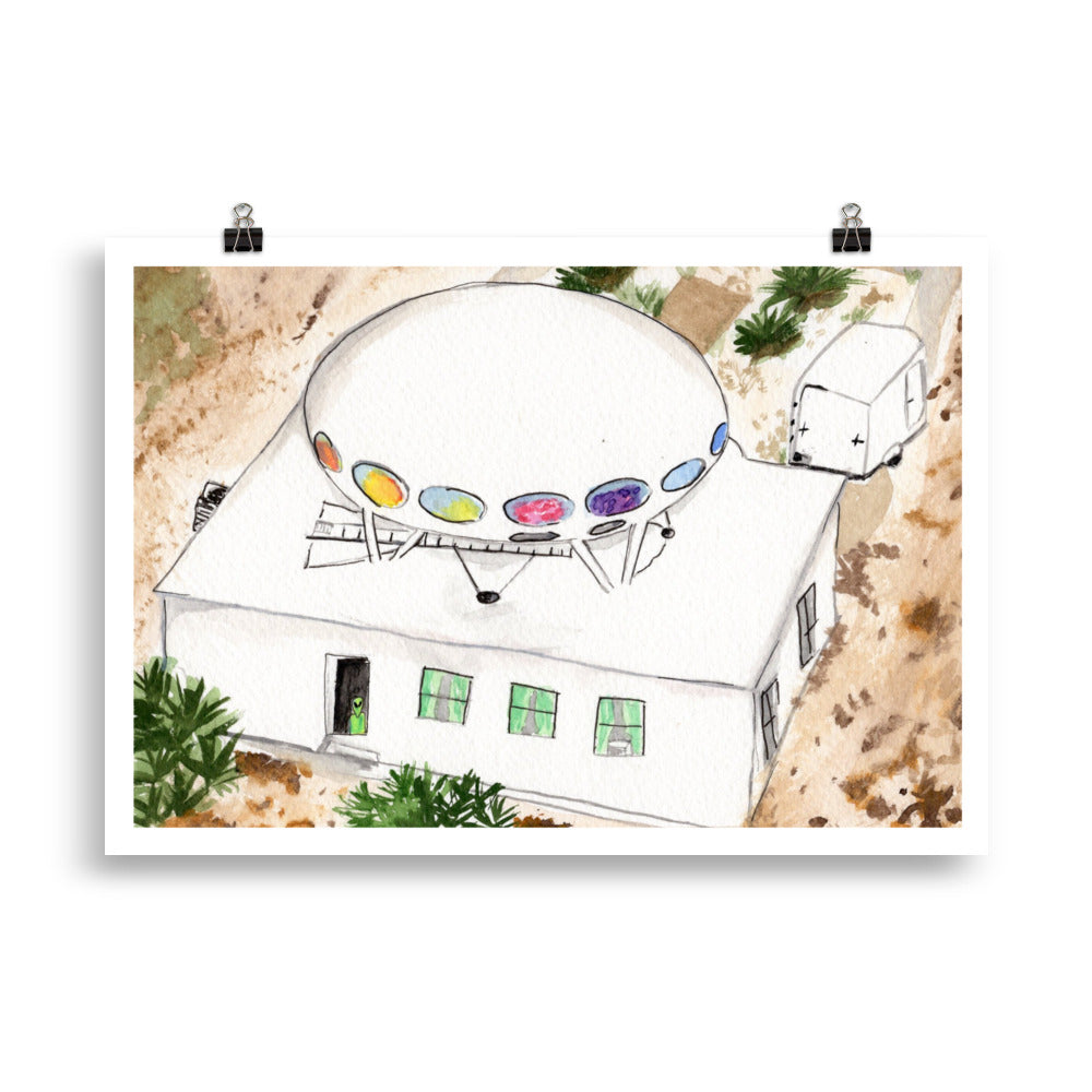 UFO House Pensacola Beach Watercolor Print