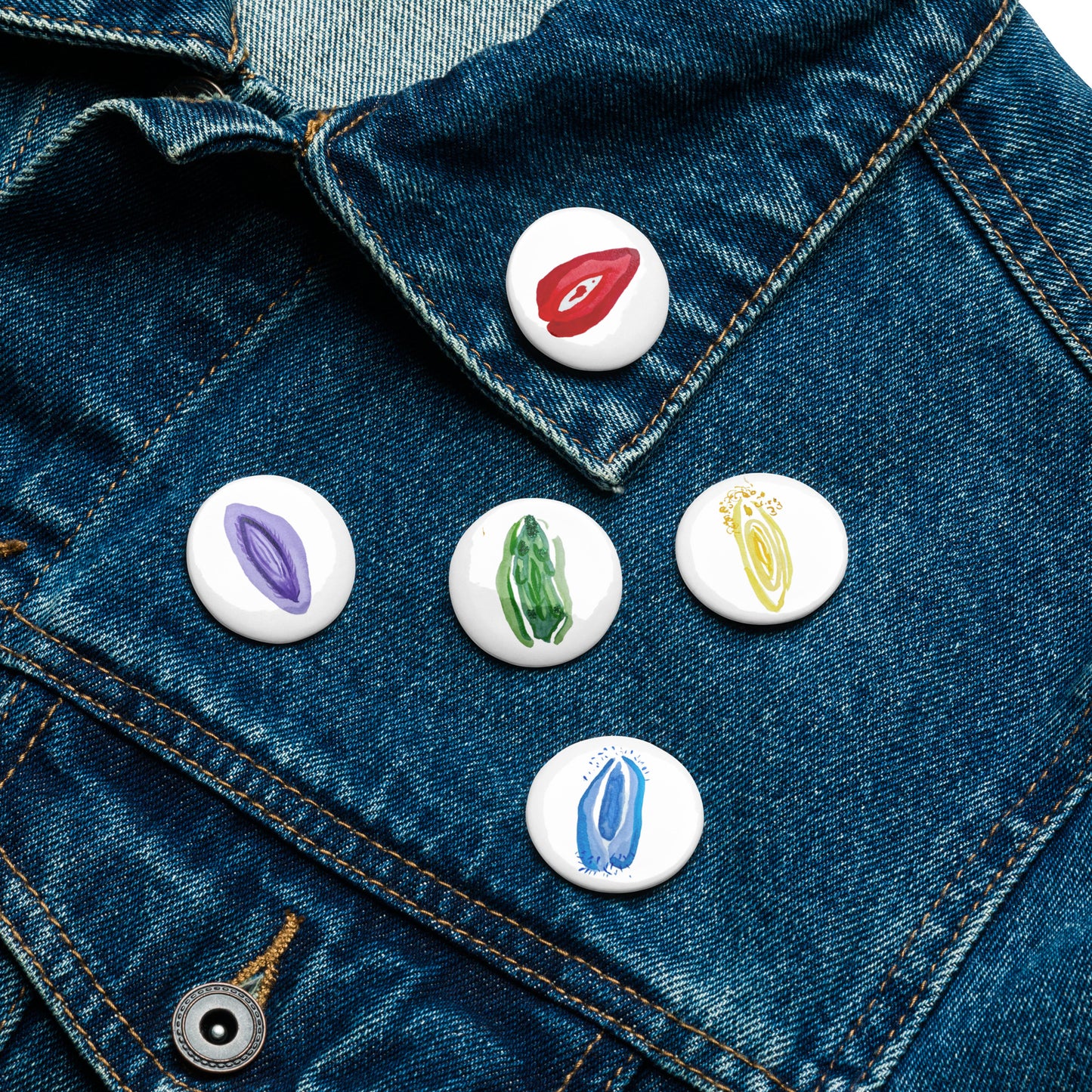 Set of rainbow pride buttons